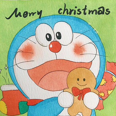 哆啦A梦主题的圣诞节卡通唯美头像