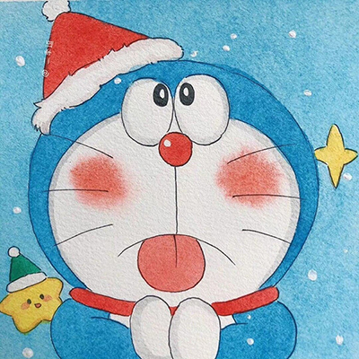 哆啦A梦主题的圣诞节卡通唯美头像