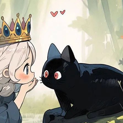 2023最新温暖小公主与黑猫动漫情侣头像
